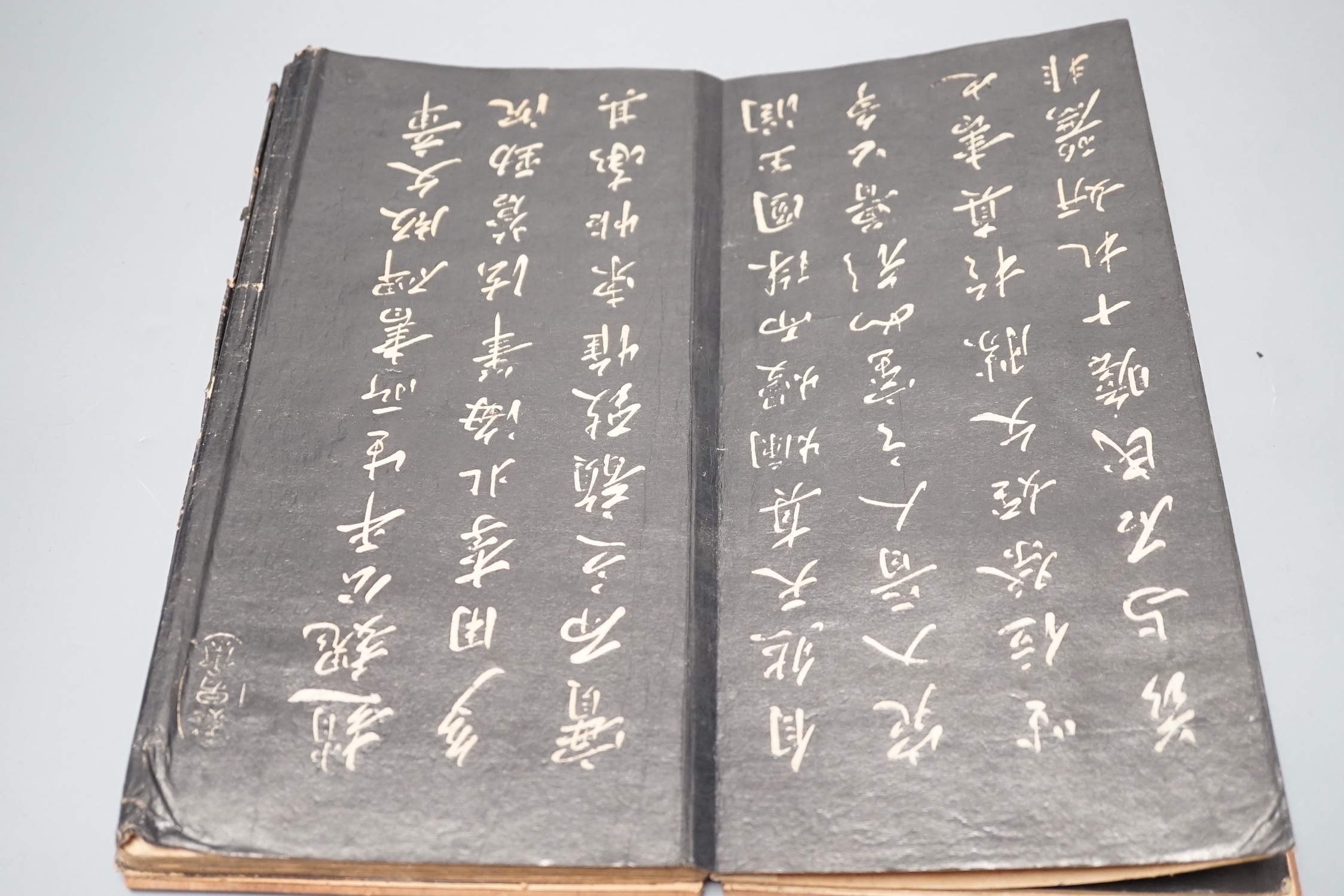 An early 20th century Chinese calligraphy rubbing concertina book